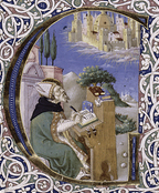Initial G showing Augustine writing